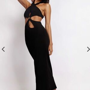Meshki Black Backless Cut-Out Dress